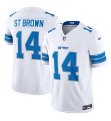 Youth Detroit Lions 14 Amon Ra St Brown White 2024 F U S E Vapor Limited Stitched Jersey