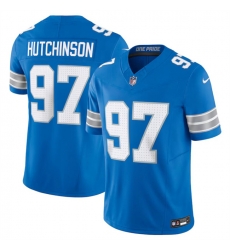 Youth Detroit Lions 97 Aidan Hutchinson Blue 2024 F U S E  Vapor Limited Stitched Jersey