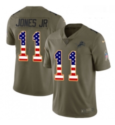 Youth Nike Detroit Lions 11 Marvin Jones Jr Limited OliveUSA Flag Salute to Service NFL Jersey