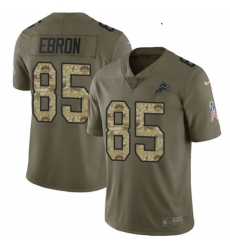 Youth Nike Detroit Lions 85 Eric Ebron Limited OliveCamo Salute to Service NFL Jersey