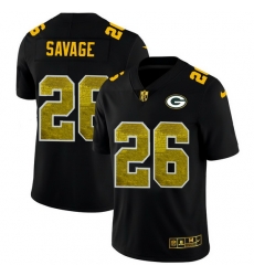 Green Bay Green Bay Green Bay Green Bay Packers 26 Darnell Savage Jr  Men Black Nike Golden Sequin Vapor Limited NFL Jersey