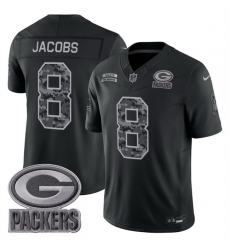 Men Green Bay Packers 8 Josh Jacobs Black F U S E 2026 Salute to Service Limited Stitched Football Jersey Men Green Bay Packers 8 Josh Jacobs Black F U S E 2026 Salute to Service Limited Stitched Football Jersey