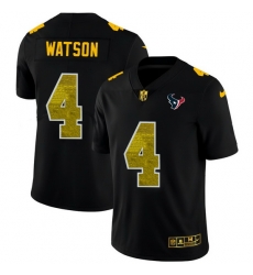 Houston Texans 4 Deshaun Watson Men Black Nike Golden Sequin Vapor Limited NFL Jersey