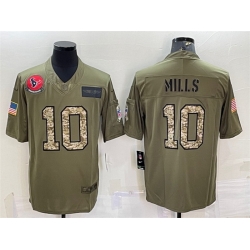Men Houston Texans 10 Davis Mills Olive Camo Salute To Service Limited Stitched Jersey Men Houston Texans 10 Davis Mills Olive Camo Salute To Service Limited Stitched Jersey