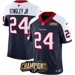 Men Houston Texans 24 Derek Stingley Jr  Navy White 2023 F U S E  AFC South Champions Patch Limited Stitched Football Jersey Men Houston Texans 24 Derek Stingley Jr  Navy White 2023 F U S E  AFC South Champions Patch Limited Stitched Football Jersey
