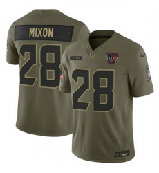 Men Houston Texans 28 Joe Mixon Olive 2025 F U S E  Salute to Service Limited Stitched Football Jersey Men Houston Texans 28 Joe Mixon Olive 2025 F U S E  Salute to Service Limited Stitched Football Jersey