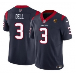 Men Houston Texans 3 Tank Dell Navy 2023 F U S E  With John Madden Patch Vapor Limited Stitched Football Jersey Men Houston Texans 3 Tank Dell Navy 2023 F U S E  With John Madden Patch Vapor Limited Stitched Football Jersey