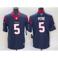 Men Houston Texans 5 Jalen Pitre Navy Vapor Untouchable Limited Stitched Jersey Men Houston Texans 5 Jalen Pitre Navy Vapor Untouchable Limited Stitched Jersey