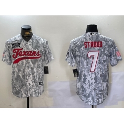 Men Houston Texans 7 C J Stroud Camo With Patch Cool Base Stitched Baseball Jersey 1