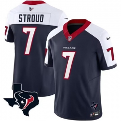 Men Houston Texans 7 C J  Stroud White Navy 2023 F U S E  Vapor Untouchable Limited Stitched Football Jersey Men Houston Texans 7 C J  Stroud White Navy 2023 F U S E  Vapor Untouchable Limited Stitched Football Jersey