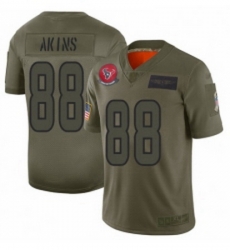 Men Houston Texans 88 Jordan Akins Limited Camo 2019 Salute to Service Football Jersey