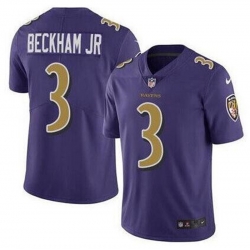 Men Nike Baltimore Ravens #3 Odell Beckham Jr Purple Color Rush Limited Jersey Men Nike Baltimore Ravens #3 Odell Beckham Jr Purple Color Rush Limited Jersey