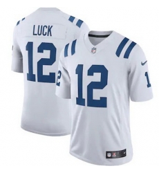 Indianapolis Colts 12 Andrew Luck Men Nike White Vapor Limited Team Jersey