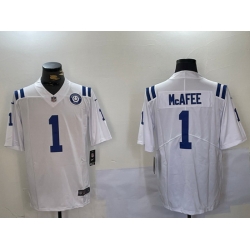 Men Indianapolis Colts 1 Pat Mcafee White Vapor Untouchable Limited Stitched Jersey