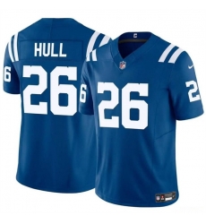 Men Indianapolis Colts 26 Evan Hull Blue 2024 F U S E  Vapor Limited Stitched Football Jersey