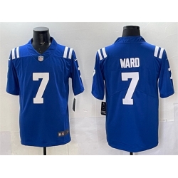 Men Indianapolis Colts 7 Charvarius Ward Blue Vapor Limited Stitched Football Jersey Men Indianapolis Colts 7 Charvarius Ward Blue Vapor Limited Stitched Football Jersey