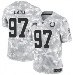 Men Indianapolis Colts 97 Laiatu Latu 2024 F U S E Arctic Camo Salute To Service Limited Stitched Football Jersey