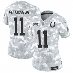 Women Indianapolis Colts 11 Michael Pittman Jr  2024 F U S E Arctic Camo Salute To Service Limited Stitched Jersey