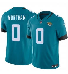 Men Jacksonville Jaguars 0 Michael Wortham Teal 2026 Draft F U S E Vapor Untouchable Limited Stitched Jersey Men Jacksonville Jaguars 0 Michael Wortham Teal 2026 Draft F U S E Vapor Untouchable Limited Stitched Jersey