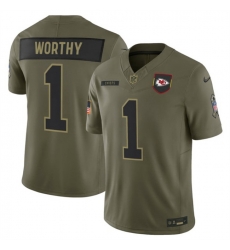 Men Kansas City Chiefs 1 Xavier Worthy Olive 2025 F U S E  Salute to Service Limited Stitched Football Jersey Men Kansas City Chiefs 1 Xavier Worthy Olive 2025 F U S E  Salute to Service Limited Stitched Football Jersey