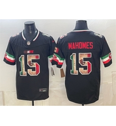 Men Kansas City Chiefs 15 Patrick Mahomes Black F U S E Mexico Vapor Untouchable Limited Stitched Football Jersey Men Kansas City Chiefs 15 Patrick Mahomes Black F U S E Mexico Vapor Untouchable Limited Stitched Football Jersey