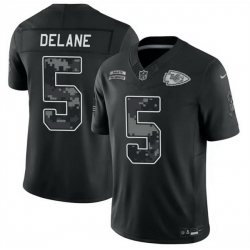 Men Kansas City Chiefs 5 Mansoor Delane Black F U S E 2026 Salute to Service Limited Stitched Football Jersey