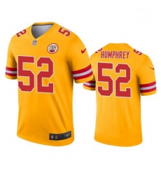 Men Kansas City Chiefs 52 Creed Humphrey Gold Inverted Legend Jersey