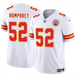 Men  Kansas City Chiefs 52 Creed Humphrey White 2024 F U S E Vapor Untouchable Limited Stitched Football Jersey