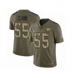 Men Kansas City Chiefs 55 Frank Clark Limited Olive Camo 2017 Salute to Service Football Jersey