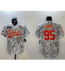 Men Kansas City Chiefs 95 Chris Jones 2024 Arctic Camo Salute To Service Stitched Baseball Jersey