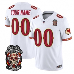 Men Kansas City Chiefs Active Player Custom White F U S E  D%C3%ADa de los Muertos Vapor Limited Stitched Football Jersey