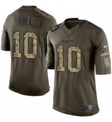 Men Nike Kansas City Chiefs 10 Tyreek Hill Elite Green Salute to Service NFL Jersey