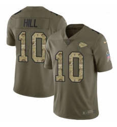 Men Nike Kansas City Chiefs 10 Tyreek Hill Limited OliveCamo 2017 Salute to Service NFL Jersey