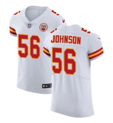 Nike Chiefs #56 Derrick Johnson White Mens Stitched NFL Vapor Untouchable Elite Jersey