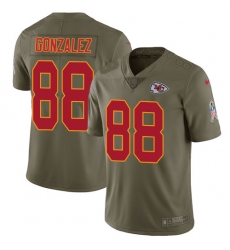 Nike Chiefs #88 Tony Gonzalez Olive Mens Stitched NFL Limited 2017 Salute to Service Jersey