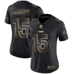 Women Chiefs 15 Patrick Mahomes Black Gold Stitched Football Vapor Untouchable Limited Jersey Women Chiefs 15 Patrick Mahomes Black Gold Stitched Football Vapor Untouchable Limited Jersey