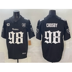 Men Las Vegas Raiders 98 Maxx Crosby Black F U S E  Gothic Sin City Shadows Edition With 65th Anniversary  3 Star C Patch Vapor Untouchable Limited Stitche Men Las Vegas Raiders 98 Maxx Crosby Black F U S E  Gothic Sin City Shadows Edition With 65th Anniversary  3 Star C Patch Vapor Untouchable Limited Stitche