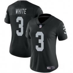 Women Las Vegas Raiders 3 Zamir White Black Vapor Stitched Jersey