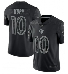 Men Los Angeles Rams 10 Cooper Kupp Black Reflective Limited Stitched Football Jersey