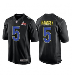 Men Los Angeles Rams 5 Jalen Ramsey 2022 Black Super Bowl LVI Game Stitched Jersey