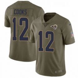 Men Nike Los Angeles Rams 12 Brandin Cooks Limited Olive 2017 Salute to Service NFL Jersey