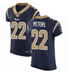 Men Nike Los Angeles Rams 22 Marcus Peters Navy Blue Team Color Vapor Untouchable Elite Player NFL Jersey