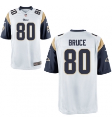 Men's Nike St. Louis Rams 80 Isaac Bruce Game White Road NFL Jersey