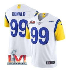 Nike Los Angeles Rams 99 Aaron Donald White 2022 Super Bowl LVI Vapor Limited Jersey