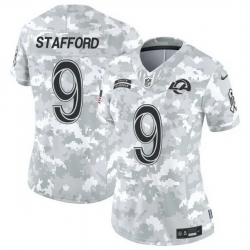 Women Los Angeles Rams 9 Matthew Stafford 2024 F U S E Arctic Camo Salute To Service Limited Stitched Football Jersey