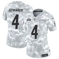 Women Los Angeles Chargers 4 Gus Edwards 2024 F U S E Arctic Camo Salute To Service Limited Stitched Football Jersey