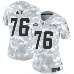 Women Los Angeles Chargers 76 Joe Alt 2024 F U S E Arctic Camo Salute To Service Limited Stitched Football Jersey