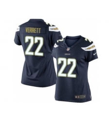 Women Nike San Diego Chargers 22 Jason Verrett Dark Blue MLB Jerseys