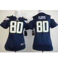 Women Nike San Diego Chargers 80 Floyd Dark Blue NFL Jerseys