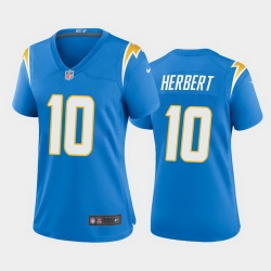 women justin herbert los angeles chargers powder blue game jersey 2020 